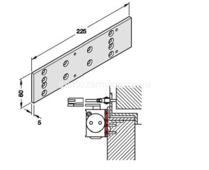 Płytka montażowa DORMA do TS73 biała